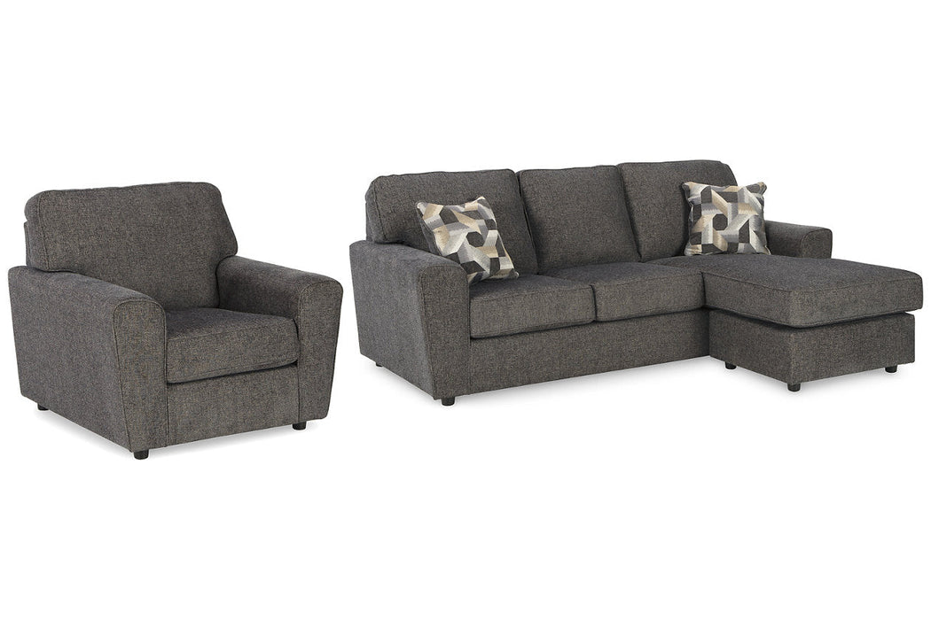 Cascilla Slate Sofa Chaise and Chair -  Ashley - Luna Furniture