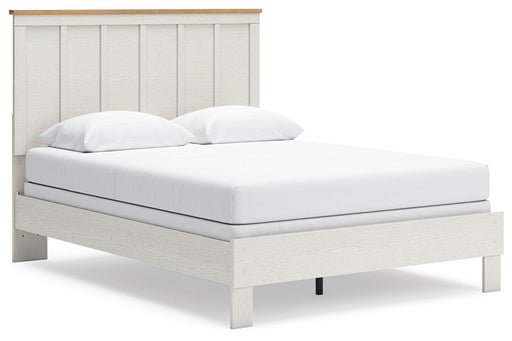 Linnocreek White/Warm Brown Queen Panel Bed -  Ashley - Luna Furniture