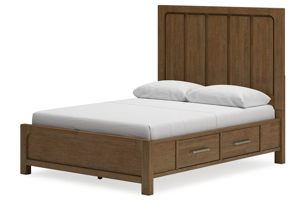 Cabalynn Light Brown Queen Panel Bed with Storage -  Ashley - Luna Furniture