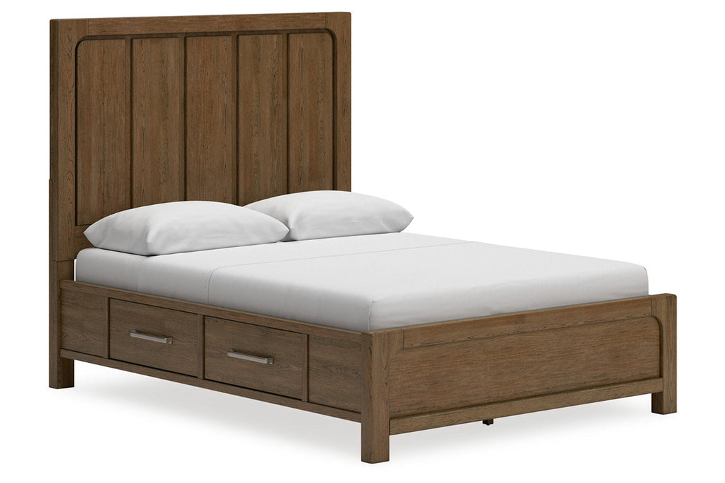 Cabalynn Light Brown Queen Panel Bed with Storage -  Ashley - Luna Furniture