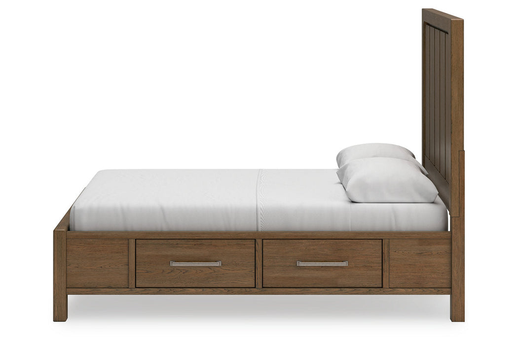 Cabalynn Light Brown Queen Panel Bed with Storage -  Ashley - Luna Furniture