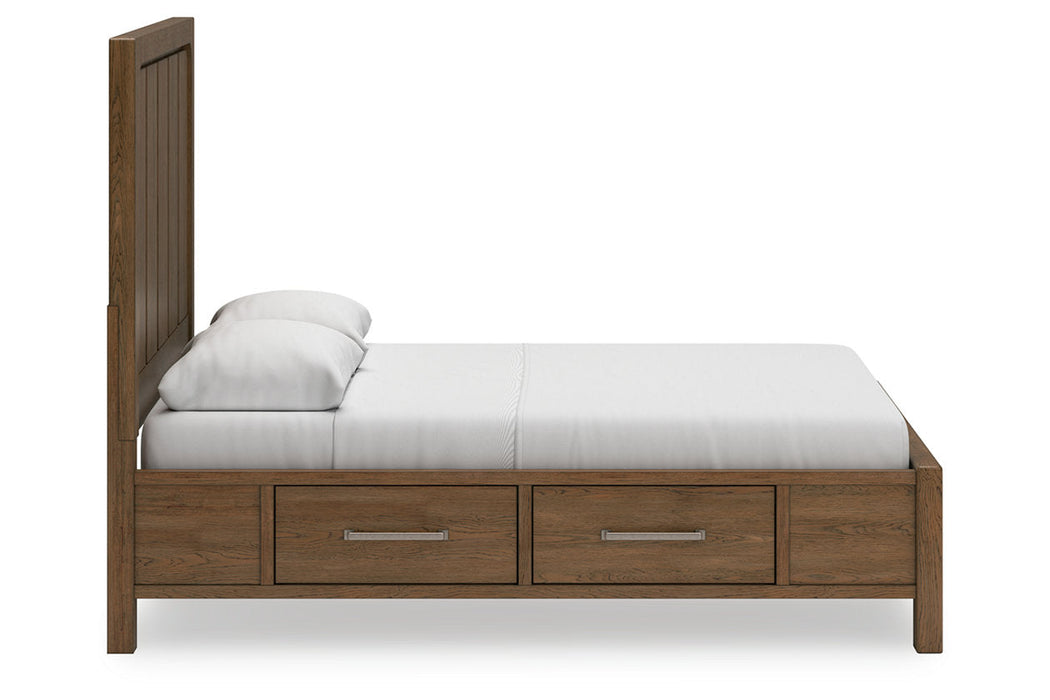 Cabalynn Light Brown Queen Panel Bed with Storage -  Ashley - Luna Furniture