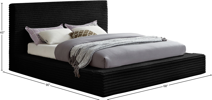 Dexter Corduroy Full Bed in Black - DexterBlack-F