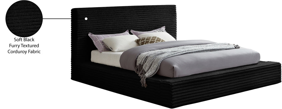 Dexter Corduroy Full Bed in Black - DexterBlack-F