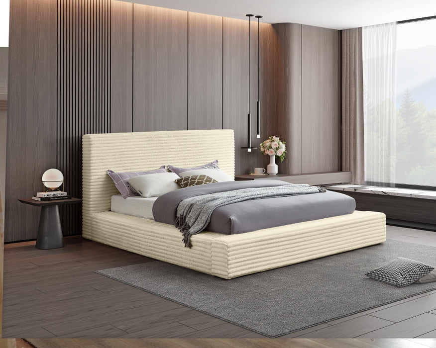 Dexter Corduroy Full Bed in Cream - DexterCream-F