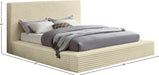 Dexter Corduroy Full Bed in Cream - DexterCream-F