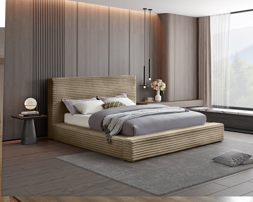 Dexter Corduroy Full Bed in Taupe - DexterTaupe-F