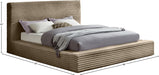 Dexter Corduroy Full Bed in Taupe - DexterTaupe-F