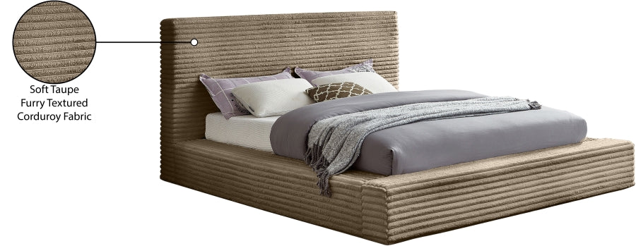 Dexter Corduroy Full Bed in Taupe - DexterTaupe-F