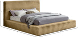 Dexter Corduroy King Bed in Camel - DexterCamel-K