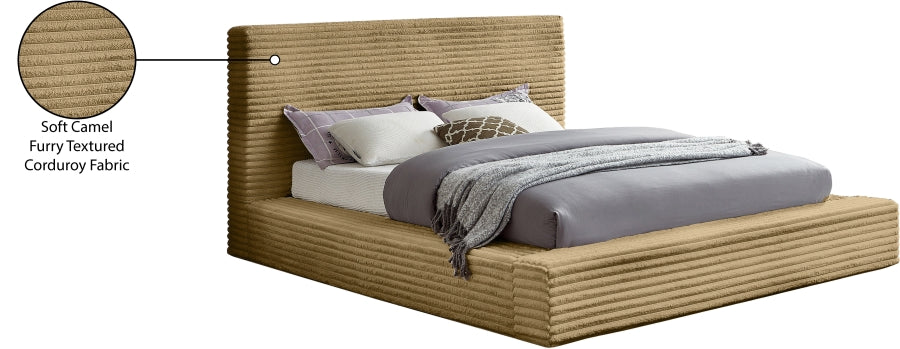 Dexter Corduroy King Bed in Camel - DexterCamel-K