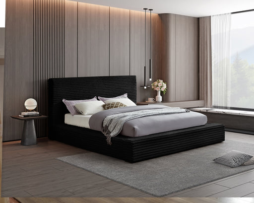 Dexter Corduroy Queen Bed in Black - DexterBlack-Q