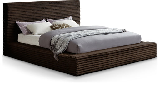 Dexter Corduroy Queen Bed in Brown - DexterBrown-Q