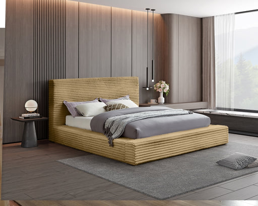 Dexter Corduroy Queen Bed in Camel - DexterCamel-Q