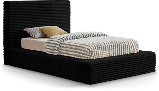 Dexter Corduroy Twin Bed in Black - DexterBlack-T