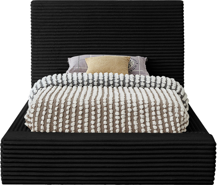 Dexter Corduroy Twin Bed in Black - DexterBlack-T