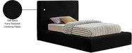 Dexter Corduroy Twin Bed in Black - DexterBlack-T