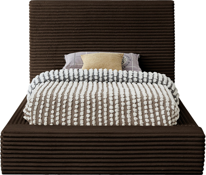 Dexter Corduroy Twin Bed in Brown - DexterBrown-T