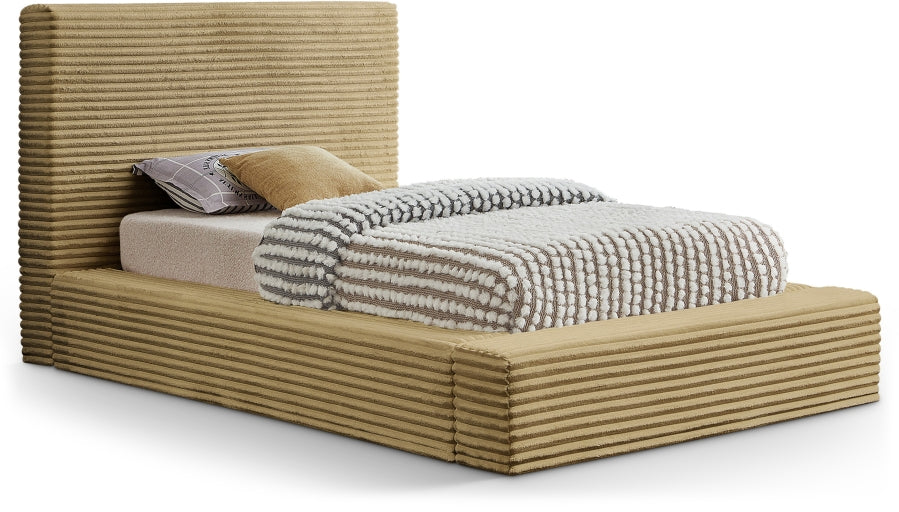 Dexter Corduroy Twin Bed in Camel - DexterCamel-T