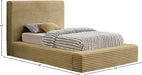 Dexter Corduroy Twin Bed in Camel - DexterCamel-T