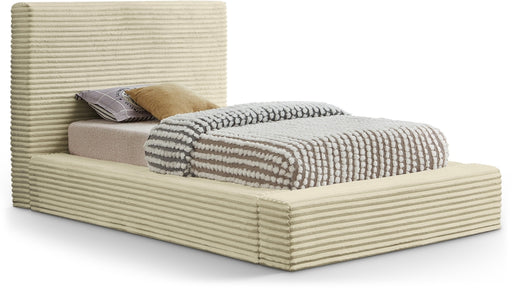 Dexter Corduroy Twin Bed in Cream - DexterCream-T