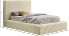 Dexter Corduroy Twin Bed in Cream - DexterCream-T