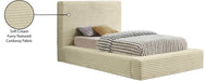 Dexter Corduroy Twin Bed in Cream - DexterCream-T