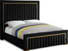 Dolce Velvet Queen King Bed (3 Boxes) in Black - DolceBlack-K