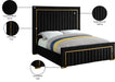 Dolce Velvet Queen King Bed (3 Boxes) in Black - DolceBlack-K