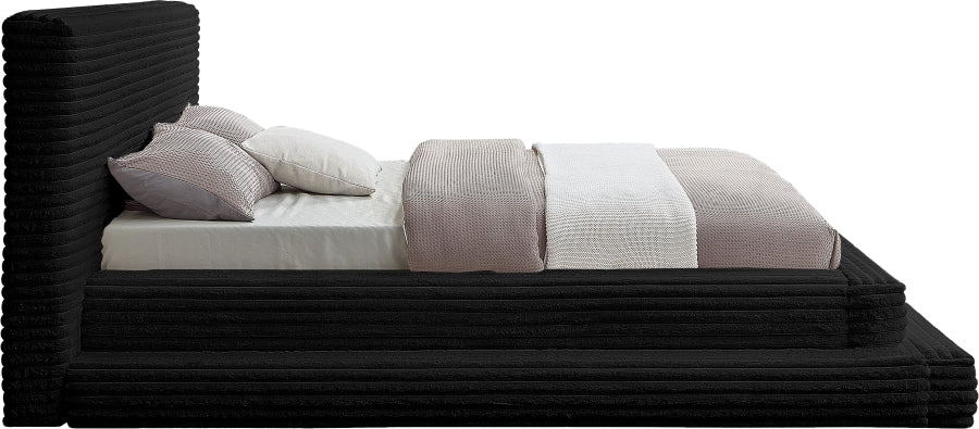 Drew Corduroy Full Bed (3 Boxes) in Black - DrewBlack-F