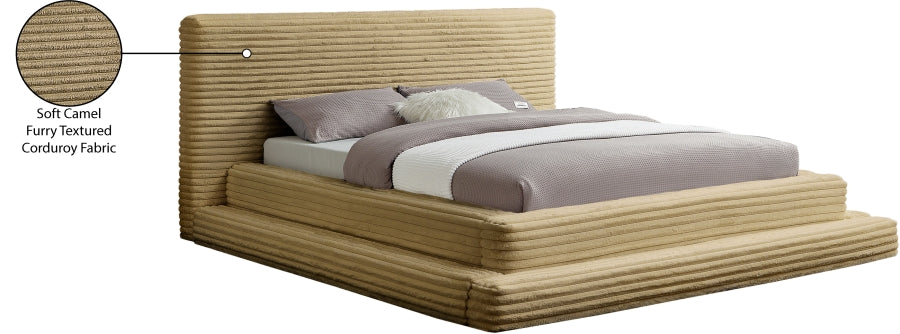 Drew Corduroy Full Bed (3 Boxes) in Camel - DrewCamel-F