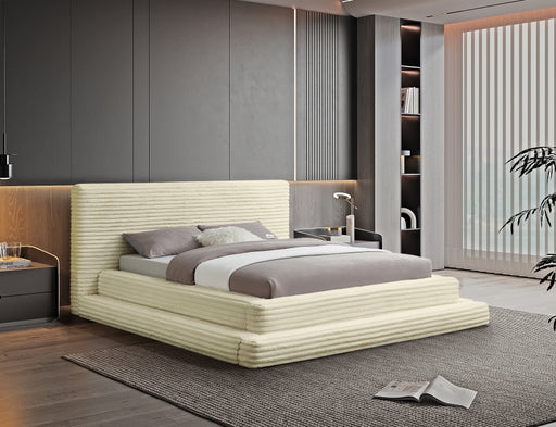 Drew Corduroy Full Bed (3 Boxes) in Cream - DrewCream-F