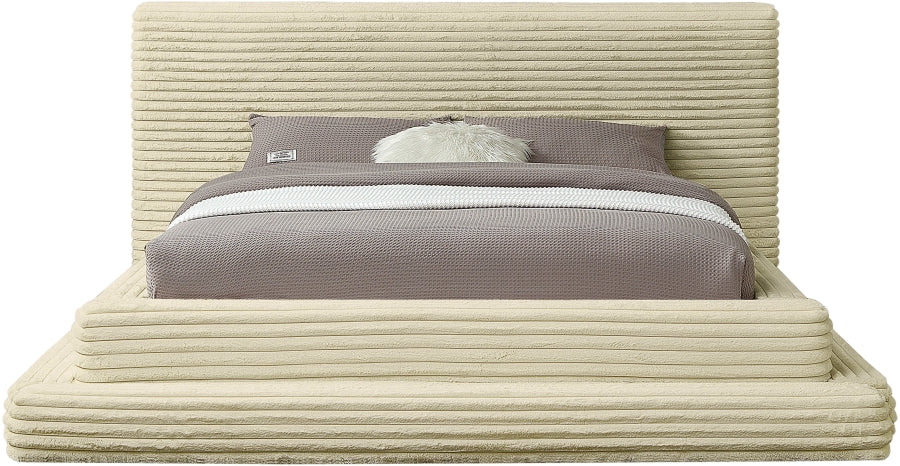 Drew Corduroy Full Bed (3 Boxes) in Cream - DrewCream-F