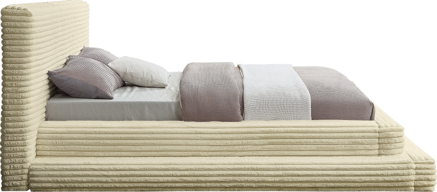 Drew Corduroy Full Bed (3 Boxes) in Cream - DrewCream-F