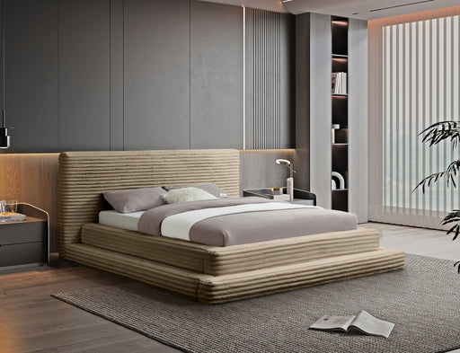 Drew Corduroy Full Bed (3 Boxes) in Taupe - DrewTaupe-F