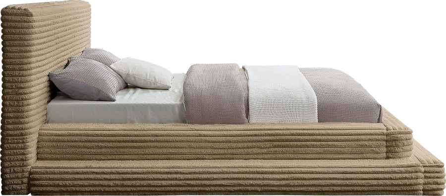 Drew Corduroy Full Bed (3 Boxes) in Taupe - DrewTaupe-F