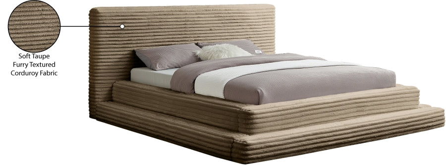 Drew Corduroy Full Bed (3 Boxes) in Taupe - DrewTaupe-F