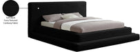 Drew Corduroy King Bed (3 Boxes) in Black - DrewBlack-K