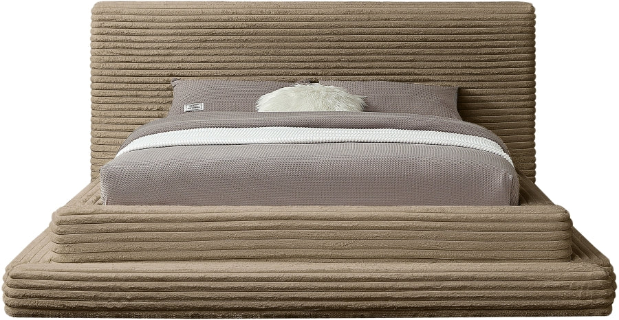 Drew Corduroy King Bed (3 Boxes) in Taupe - DrewTaupe-K