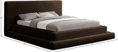 Drew Corduroy Queen Bed (3 Boxes) in Brown - DrewBrown-Q