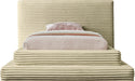 Drew Corduroy Twin Bed (3 Boxes) in Cream - DrewCream-T