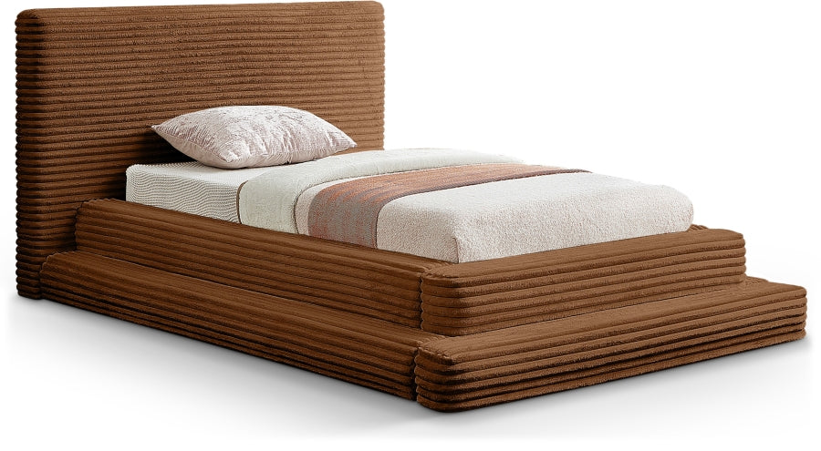 Drew Corduroy Twin Bed (3 Boxes) in Saddle - DrewSaddle-T