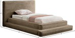 Drew Corduroy Twin Bed (3 Boxes) in Taupe - DrewTaupe-T