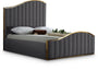 Jolie Velvet Queen Bed (3 Boxes) in Grey - JolieGrey-Q