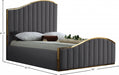 Jolie Velvet Queen Bed (3 Boxes) in Grey - JolieGrey-Q