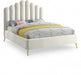 Lily Velvet Queen Bed in Cream - LilyCream-Q