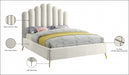 Lily Velvet Queen Bed in Cream - LilyCream-Q