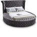 Luxus Velvet Queen Bed (3 Boxes) in Grey - LuxusGrey-Q