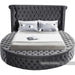 Luxus Velvet Queen Bed (3 Boxes) in Grey - LuxusGrey-Q