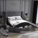 Luxus Velvet Queen Bed (3 Boxes) in Grey - LuxusGrey-Q